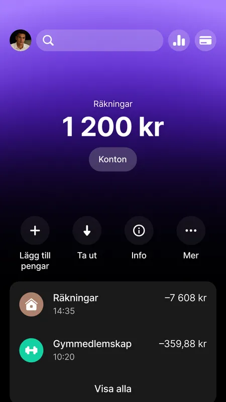 Poppe opp Revolut-kontoen