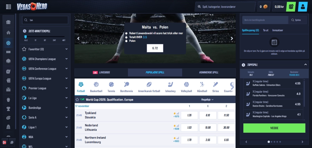 VegasHero Casino Sportsbook
