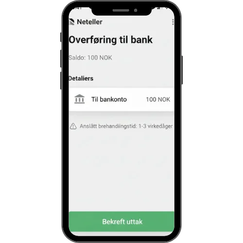 Uttak fra Neteller til bankkonto kunne